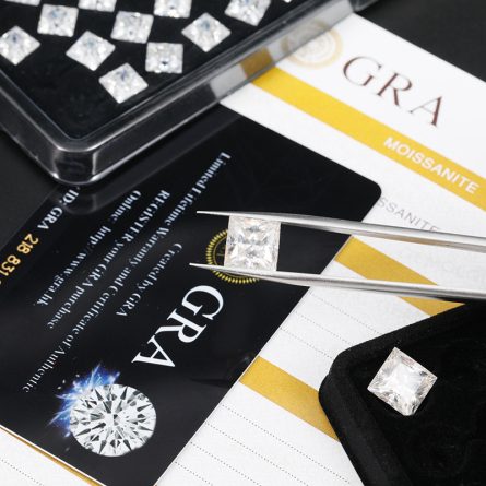 Princess Square/Square Moissanite Naked Stone Df, Vvs Clarity Jewelry With Stone Testing Pen With Certificate - Image 3