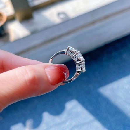 Sterling Silver S925 Moissanite Ring Popular Amazon European And American Diamond Ring Exaggerated Atmospheric And High-End Wholesale - Image 3