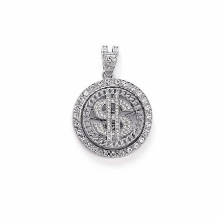 Money Disc Hip-Hop Style European And American S925 Sterling Silver Mossanzircon Pendant Men'S Necklace Foreign Trade Fashion Trend - Image 5