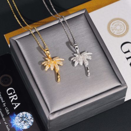 Diamond Hair  Exclusively For European And American Hot-Selling S925 Silver Inlaid D Color Moissanite Coconut Hip-Hop Jewelry Pendant Necklace - Image 3