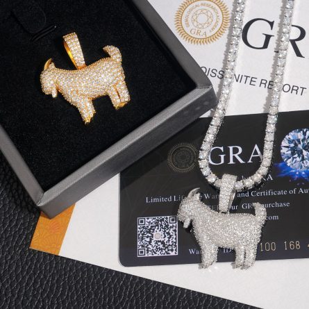 Cross-Border Lamb Pendant S925 Silver Inlaid Moissanite Men'S And Women'S Personality Hip Hop Pendant Ornament With Gra - Image 4