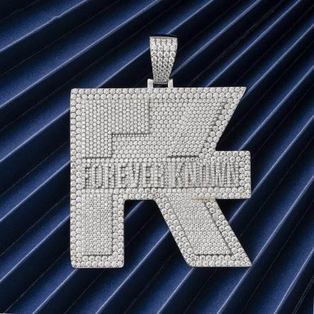 Hip Hop 925 Silver Mossanite Letter Pendant, Men And Women, New European And American Mossanite Diamond Pendant Necklace - Image 4
