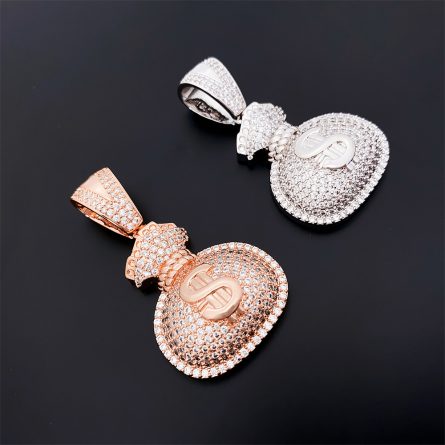 New European And American Cross-Border Copper Inlaid 5A Zircon Us Dollar Coin Pendant Ins Fashionable Personalized Hip-Hop Pendant - Image 2