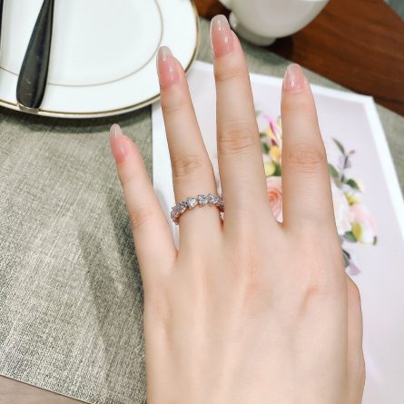 Hot-Selling Love Heart-Shaped Diamond Ring Women'S S925 Silver D Color Mossan Diamond Ring Jewelry Wholesale - Image 4