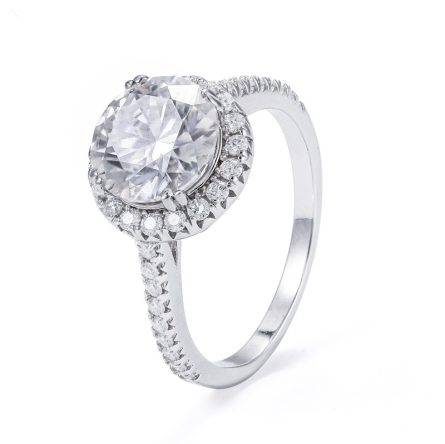 -Border Hot-Selling Round 3 Carat Mosanite Ring Women'S Wedding Ring S925 Sterling Silver Manufacturer Spot Wholesale Diamond Pen - Image 5