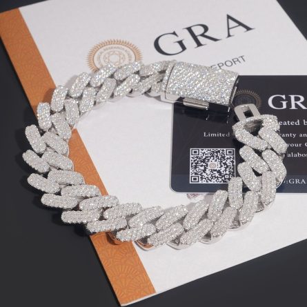 Drilling Factory Direct Sales Amazon Hot Selling Cuban Bracelet S925 Silver Mossanite Cuban Chain Hiphop Jewelry - Image 3