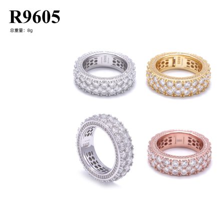 New European And American S925 Silver Inlaid D Color Vvs Mossanite Stone Ring Ring Men And Women Ring European And American Ring - Image 5