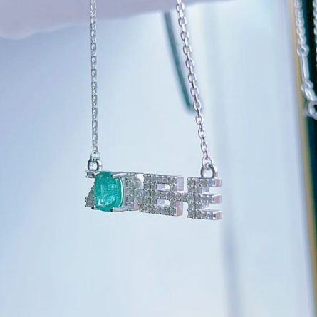 Private Custom Letter Pendant S925 Sterling Silver Full Diamond Mossan Emerald Creative One Piece Custom European And American  Trend - Image 3