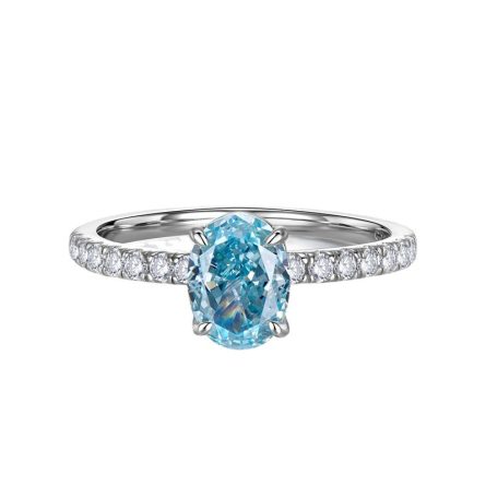 Sterling Silver S925 Moissan Diamond Egg-Shaped Ring Cross-Border European And American Hot-Selling Pigeon Egg 1 Carat Special Light Luxury Diamond Ring - Image 5