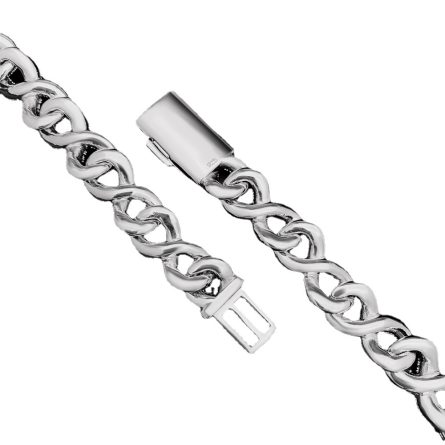 European And American Hiphop13Mm Silver Inlaid Zircon European And American Men'S Dense Diamond 8-Character Hip-Hop Necklace Big Gold Bracelet Spot - Image 5