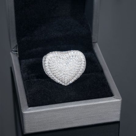 Diamond New Personalized Heart Ring Sterling Silver Moissanite D Color Gra Certificate European And American Trade Men'S Hip-Hop Ring - Image 3