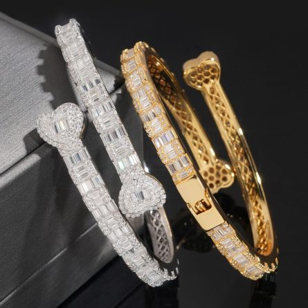 New 925 Silver-Inlaid D-Color Moissanite Heart-Shaped Bracelet Thick-Plated 18K Rose Gold Fashion High-End Bracelet - Image 3