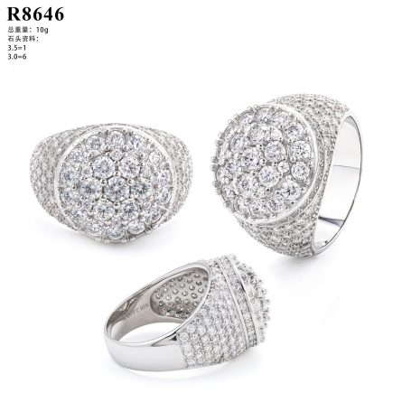 Hot-Selling European And American Men'S Hip-Hop Mossan Rings, Hip-Hop Rap S925 Silver Diamond-Covered Ring Accessories - Image 5