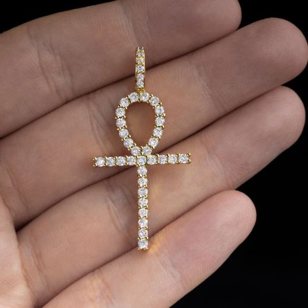 European And American Hip-Hop 925 Silver Inlaid D Color 1.1Mm Mossan Cross Pendant Necklace Can Be Worn Through A Single Stone Chain - Image 4