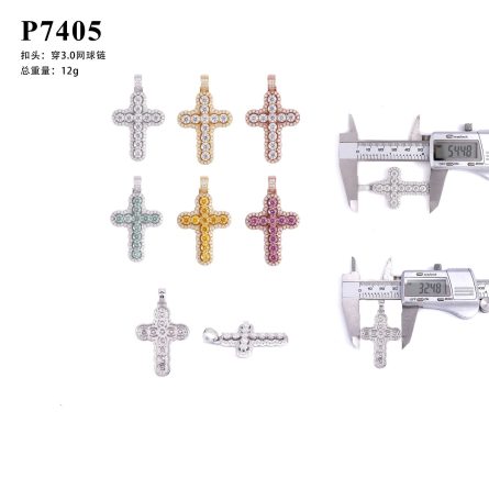 New Cross Hip Hop Pendant 925 Silver Color Moissanite European And American Personality Fashionable Men And Women - Image 5