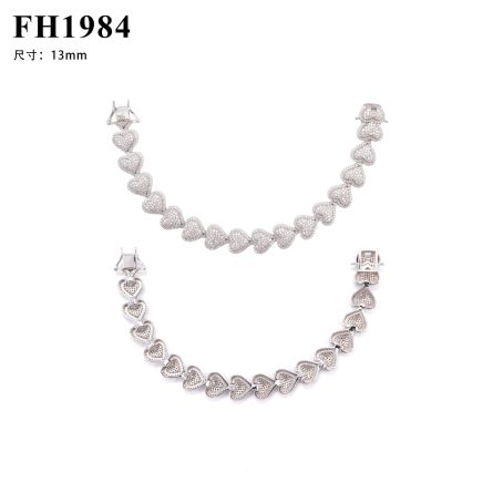 European And American Cuban Chain 13Mm Full Of D- Moissanite S925 Silver-Heart-Shaped Cuban Chain Trendy Accessories Hot Sale - Image 5