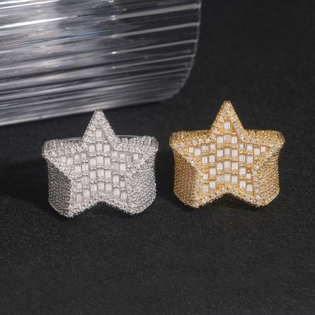 Diamond Hair, European And American Hot-Selling Hip-Hop Star Boy Ring S925 Silver Mossanite Stone Full Of Personality Trendy Rings - Image 4